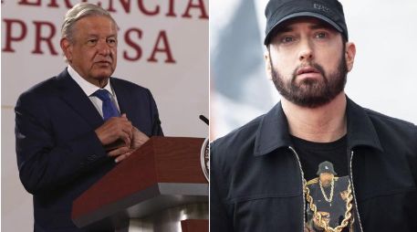 García Vilchis dijo que se trató de un video editado y mezclado con imágenes de López Obrador y de Eminem que se viralizó en Tik Tok y Facebook. ESPECIAL /