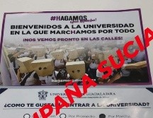En redes sociales, los aspirantes publicaron imágenes de un volante que se les entregó a las afueras de algunos centros universitarios. ESPECIAL