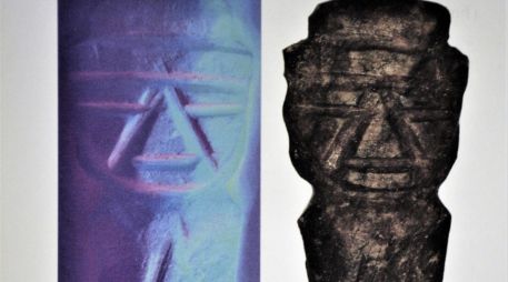 Con un equipo portátil de fluorescencia de Rayos X se realizaron modelos 2.5D para mejorar, incrementar o difuminar los rasgos de manufactura de los objetos lapidarios. CORTESÍA/INAH