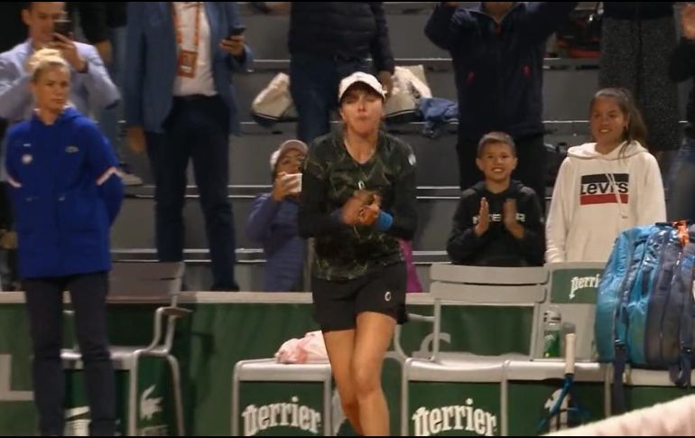 La potosina, muy segura de sí misma durante el partido, necesitó de únicamente dos sets para imponerse a la húngara Panna Udvardy. ESPECIAL