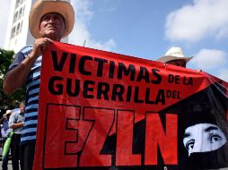 Unas 300 personas que resultaron desplazadas por el levantamiento armado en Chiapas exigen pago. SUN