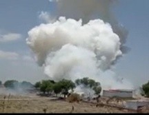 La explosión del polvorín se dio en la Colonia San Pedro la Laguna, en Zumpango, Estado de México. ESPECIAL