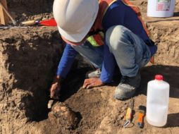 El hallazgo del sitio arqueológico en Mazatlán sucedió gracias a unas obras de pavimentación. ESPECIAL/Centro INAH Sinaloa