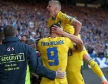 Ucrania mostró un buen desempeño a pesar de que seis de sus titulares no habían disputado ningún encuentro competitivo desde diciembre. EFE/R. Perry