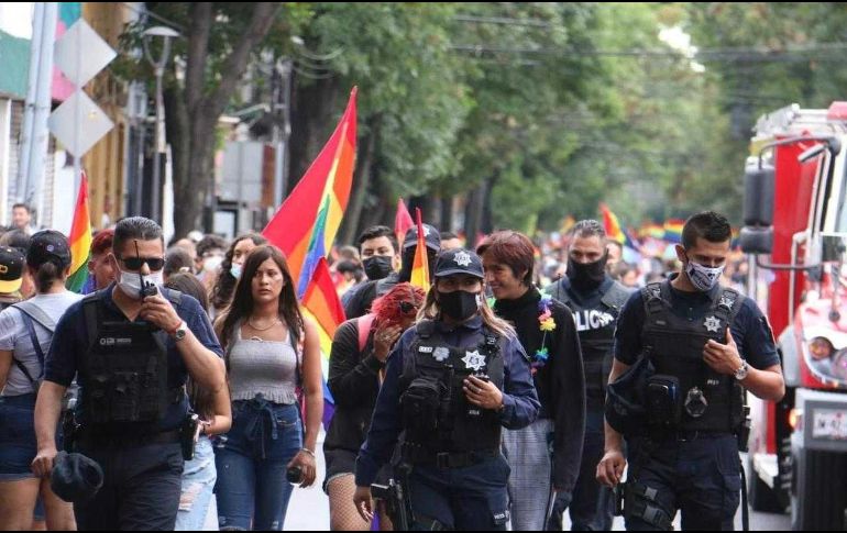 La Policía tapatía destacó que está en coordinación con los organizadores de la marcha Guadalajara Pride 2022. ESPECIAL / Policía de Guadalajara