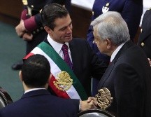 El Presidente López Obrador, en su discurso de toma de posesión el 1 de diciembre de 2018, le reconoció a Peña Nieto que a diferencia de sus antecesores se mantuvo al margen de los comicios. SUN / ARCHIVO