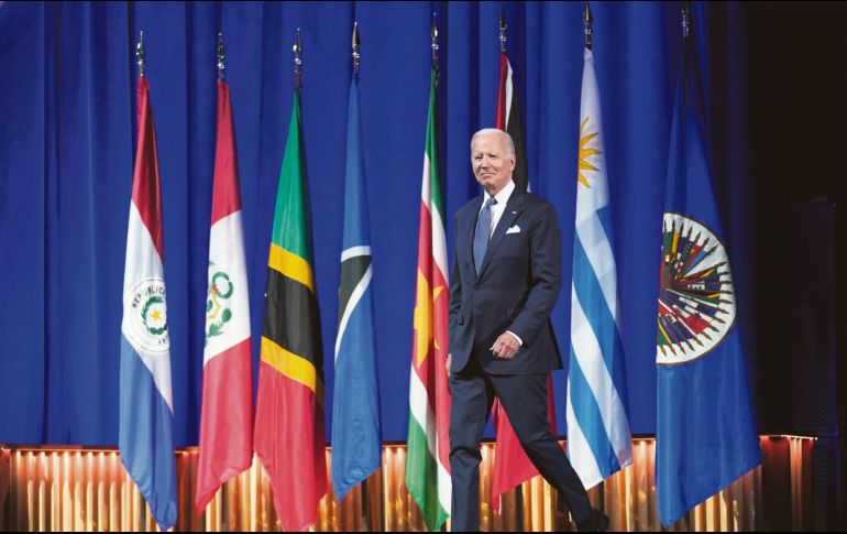 Durante el discurso Joe Biden hizo hincapié en el anuncio de una asociación de las Américas para la prosperidad económica con el fin de fomentar un crecimiento más inclusivo en la región. AP
