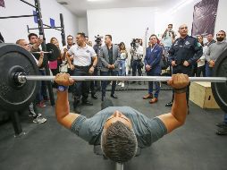 Esta mañana se inauguró un gimnasio destinado para el ejercitamiento y acompañamiento de 103 elementos de la policía de Guadalajara. ESPECIAL