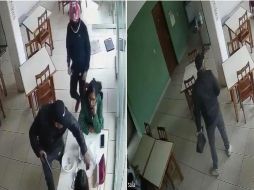 En el video de unos 20 segundos de duración se aprecia cómo los sujetos se llevan carteras y celulares. ESPECIAL/CAPTURA DE VIDEO