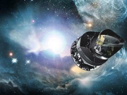 Recreación artística de la nave Planck de la ESA, cuya misión principal es estudiar el fondo cósmico de microondas (CMB por sus siglas en inglés), la radiación reliquia del Big Bang. ESA