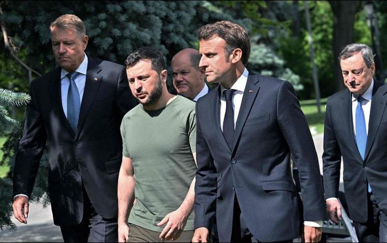 Macron estuvo con el presidente ucraniano. AFP