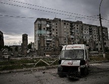 Ambulancia destruida en el Donbás. AFP/A. Messinis