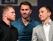 Álvarez arremetió contra Gennady Golovkin en la presentación de su próximo combate. AFP/R. Beck