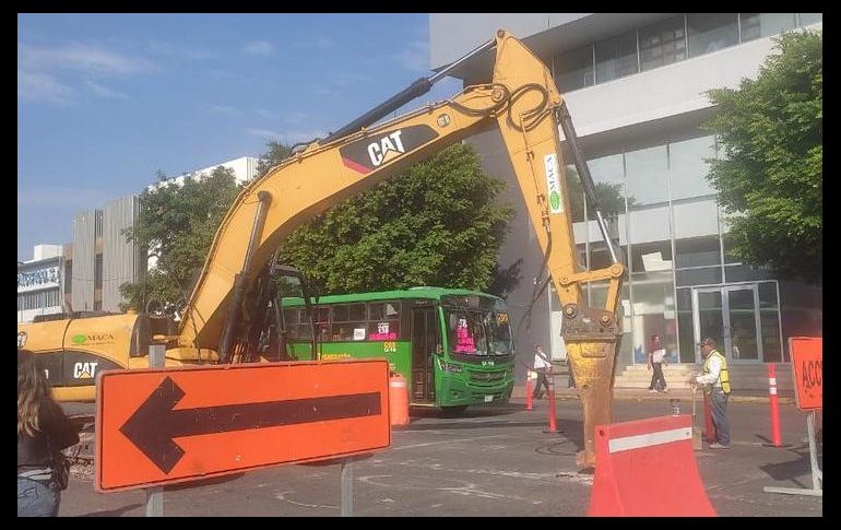 Las obras de intervención para ampliar el Paseo Alcalde se realizan en el tramo de la avenida 16 de Septiembre, entre las calles Libertad y Leandro Valle. ESPECIAL / Gobierno de Guadalajara