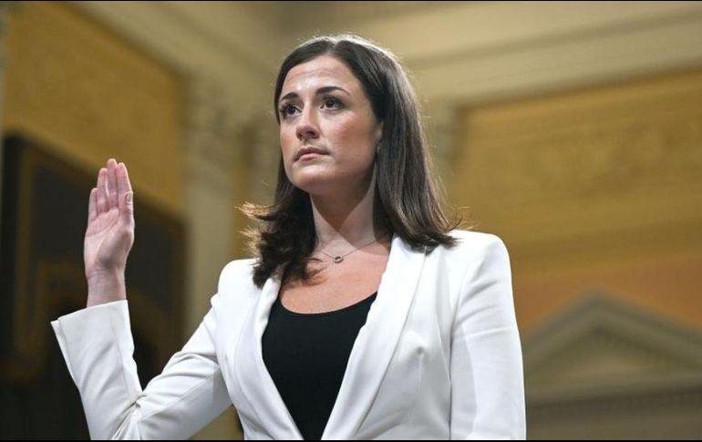 Cassidy Hutchinson, exasistente de la Casa Blanca, que testificó en contra de Donald Trump durante las vistas del Congreso que investigan los ataques del 6 de enero. GETTY IMAGES