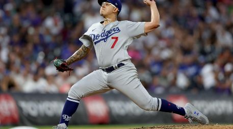 El mexicano Julio Urías trabajó hasta el sexto inning para ayudara a los Dodgers a evitar la barrida en la serie de tres partidos ante su inesperado némesis. AFP / M. Stockman