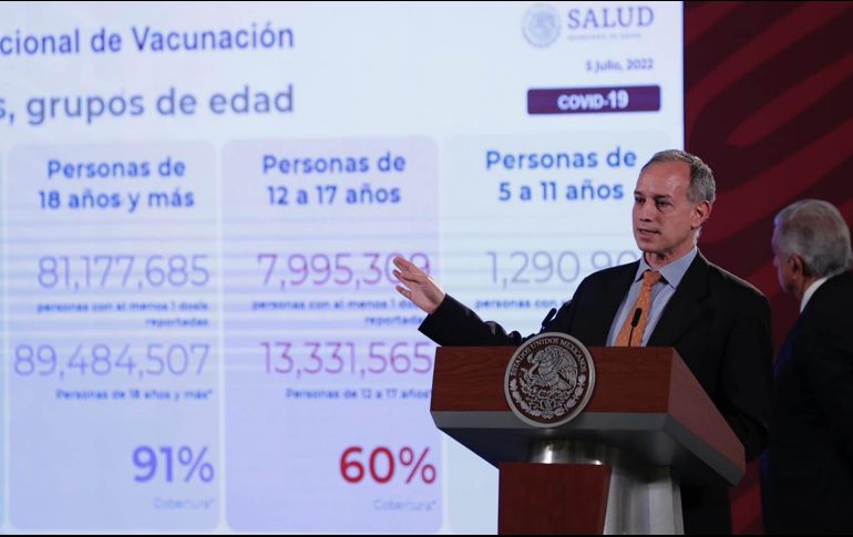 El doctor Hugo López-Gatell hizo un llamado a toda la población que no se ha vacunado contra el COVID-19 a acudir a los centros de vacunación. SUN / D. Sánchez