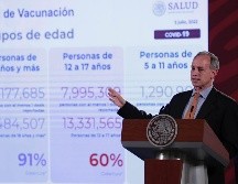 El doctor Hugo López-Gatell hizo un llamado a toda la población que no se ha vacunado contra el COVID-19 a acudir a los centros de vacunación. SUN / D. Sánchez