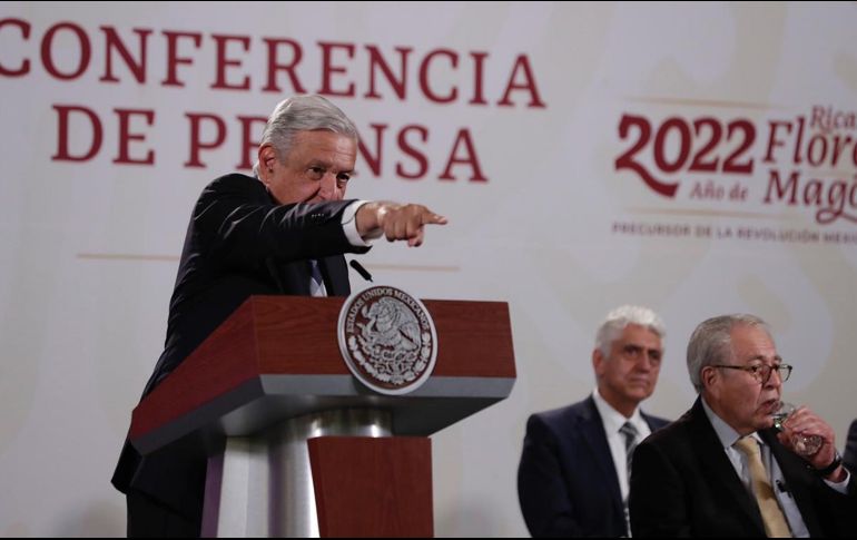 En conferencia de prensa matutina, López Obrador tocó los temas de inseguridad en el medio digital. SUN / D. Simón Sánchez