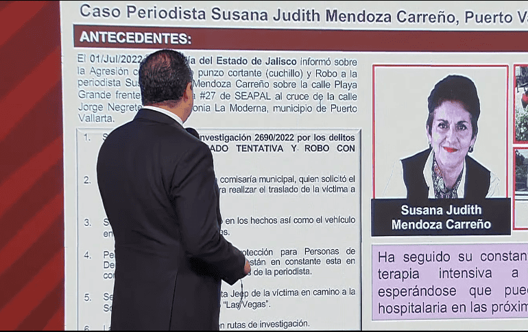 En cuanto a la salud de Susana Mendoza, Ricardo Mejía dice que ha seguido su constante mejoría, pasando de terapia intensiva a un cuarto convencional, y se espera que pueda ser dada de alta hospitalaria en las próximas horas. YOUTUBE / Gobierno de México