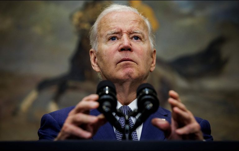 Joe Biden ofreció un breve discurso en la Casa Blanca.  AFP / S. Corum