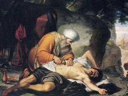 «¿Cuál de estos tres te parece que se portó como prójimo del hombre que fue asaltado por los ladrones?». WIKIPEDIA/«La parábola del buen samaritano», de Giacomo Conti.