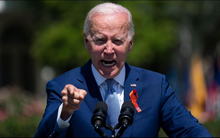 El presidente de Estados Unidos, Joe Biden, también pide una legislación que obligue a los propietarios de armas a guardarlas de forma segura en sus casas.  AP / E. Vucci