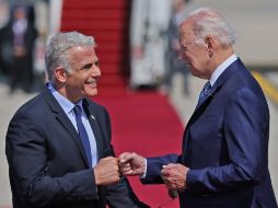 El primer ministro israelí, Yair Lapid y el mandatario estadounidense, Joe Biden. AFP / J. Guez