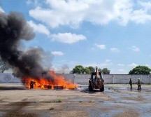 Francisco Arellano Roblecía, inspector general de operaciones de la FGR, explicó la relevancia de la incineración y destrucción de droga. ESPECIAL
