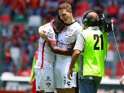 El director técnico del Atlas, Diego Cocca informó que el delantero Julián Quiñones (I) está en condiciones de jugar e incluso de ser titular. IMAGO7