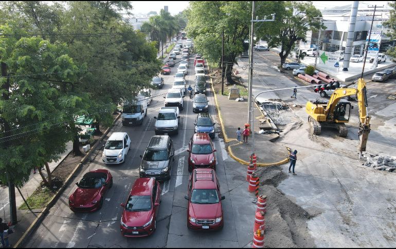 En la zona, el Siapa realiza trabajos por el Colector Pluvial San Carlos. EL INFORMADOR / A. Navarro