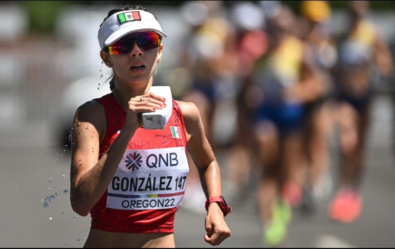 Alegna González ha sido hasta ahora la más destacada al conquistar el séptimo lugar en la prueba de los 20 kilómetros de marcha femenil. AFP / J. Watson