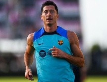 Robert Lewandowski ya entrena al parejo de sus compañeros del primer equipo culé. AP/C. Khanna