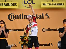 El ciclista esloveno conquistó la etapa 17 del Tour de Francia con el equipo de Emiratos Árabes Unidos. AFP/M. Bertorello