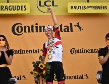El ciclista esloveno conquistó la etapa 17 del Tour de Francia con el equipo de Emiratos Árabes Unidos. AFP/M. Bertorello