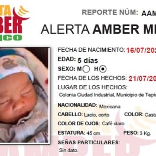 Emiten Alerta Amber para recién nacido sustraído en Nayarit