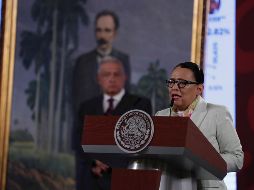 Rosa Icela Rodríguez destaca que de acuerdo con las estadísticas del Inegi de enero a diciembre de 2021 se registraron mil 148 homicidios menos con respecto a 2020. SUN / D. Sánchez