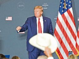 Donald Trump habló principalmente de migración y de contender de nuevo por la candidatura de su partido.  AFP