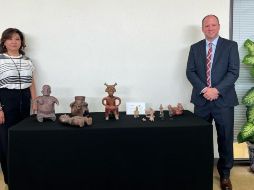 En fecha próxima, las 12 piezas arqueológicas serán repatriadas a México para su entrega a las autoridades del INAH. CORTESÍA / Secretaría de Cultura Federal