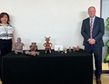 En fecha próxima, las 12 piezas arqueológicas serán repatriadas a México para su entrega a las autoridades del INAH. CORTESÍA / Secretaría de Cultura Federal