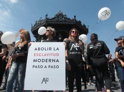 Manifestación de la organización organización A21. La mayoría de las víctimas de explotación son mujeres, según cifras de autoridades. EL INFORMADOR/Archivo