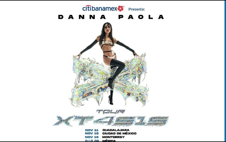 Danna Paola se presentará el 11 de noviembre en Guadalajara, en el Auditorio Telmex. ESPECIAL/OCESA