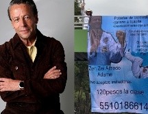 Los influencers colocaron la manta promocionando clases de Karate impartidas por Adame, además de agregar clases de DJ y de publicar el supuesto número telefónico del actor. ESPECIAL  