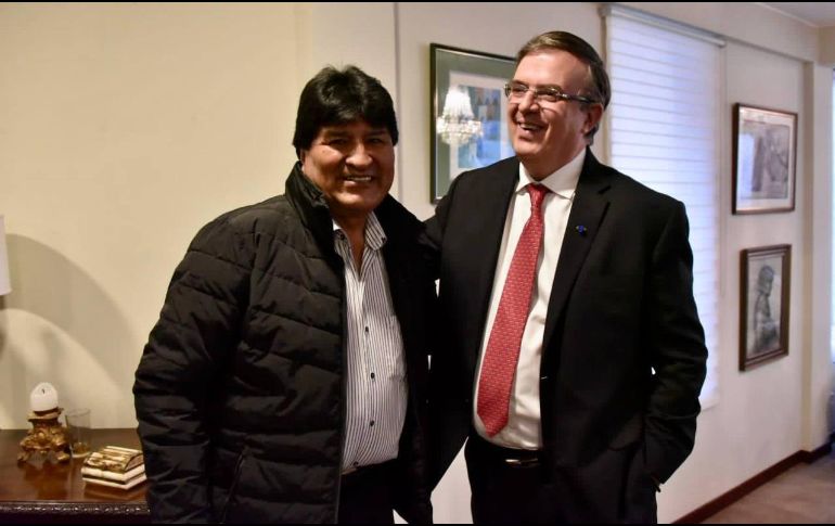 Marcelo Ebrard y Evo Morales mostraron que aún tienen una buena relación. TWITTER/@m_ebrard