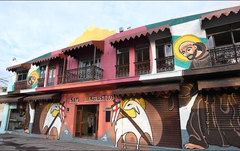 La intervención artística refleja la llegada de los franciscanos a San Agustín, lo que significa una alegoría de fe, austeridad y calidez. CORTESÍA / Ayuntamiento de Tlajomulco