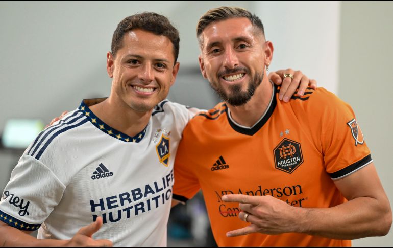 Javier Hernández y Héctor Herrera en el día de medios previo al Juego de Estrellas. IMAGO7/E. Espinosa