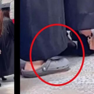 Una joven asiste a su graduación en chanclas y genera polémica (VIDEO)