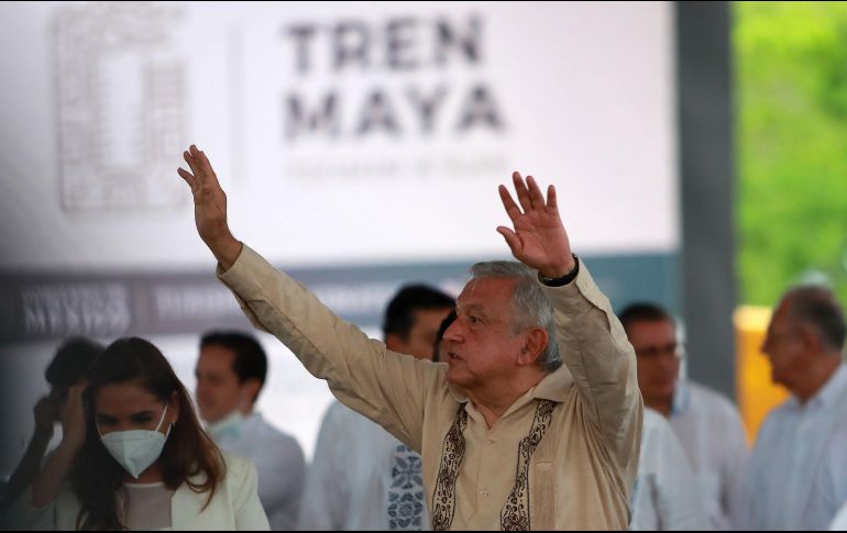 López Obrador rechaza que su gobierno presione a jueces para levantar las suspensiones que habían logrado organizaciones ambientales en contra de la construcción del Tramo 5 del Tren Maya. NTX / ARCHIVO