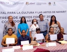 El acto de presentación fue presidido por la directora general de Fonart, Emma Yanes; el presidente municipal de Jala, Antonio Carrillo; la subsecretaria de Turismo del gobierno de Nayarit, Leonor González , y la directora general del Cecan, Irma Pérez. CORTESÍA