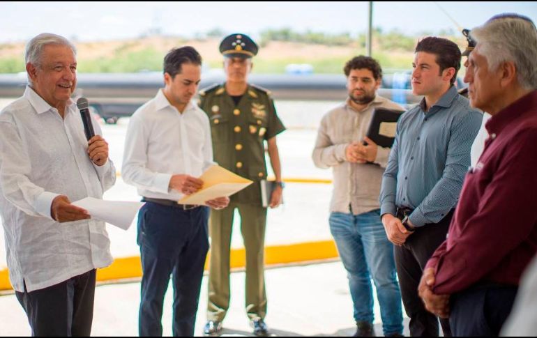 El Presidente López Obrador realizó este recorrido de supervisión acompañado por varias autoridades. TWITTER/@samuel_garcias